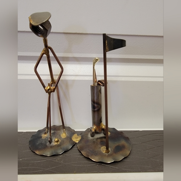 4" Metal Craft Golf Sculpture - Nuts & Bolts Decor Art By Rock Creek vintage - Picture 1 of 3